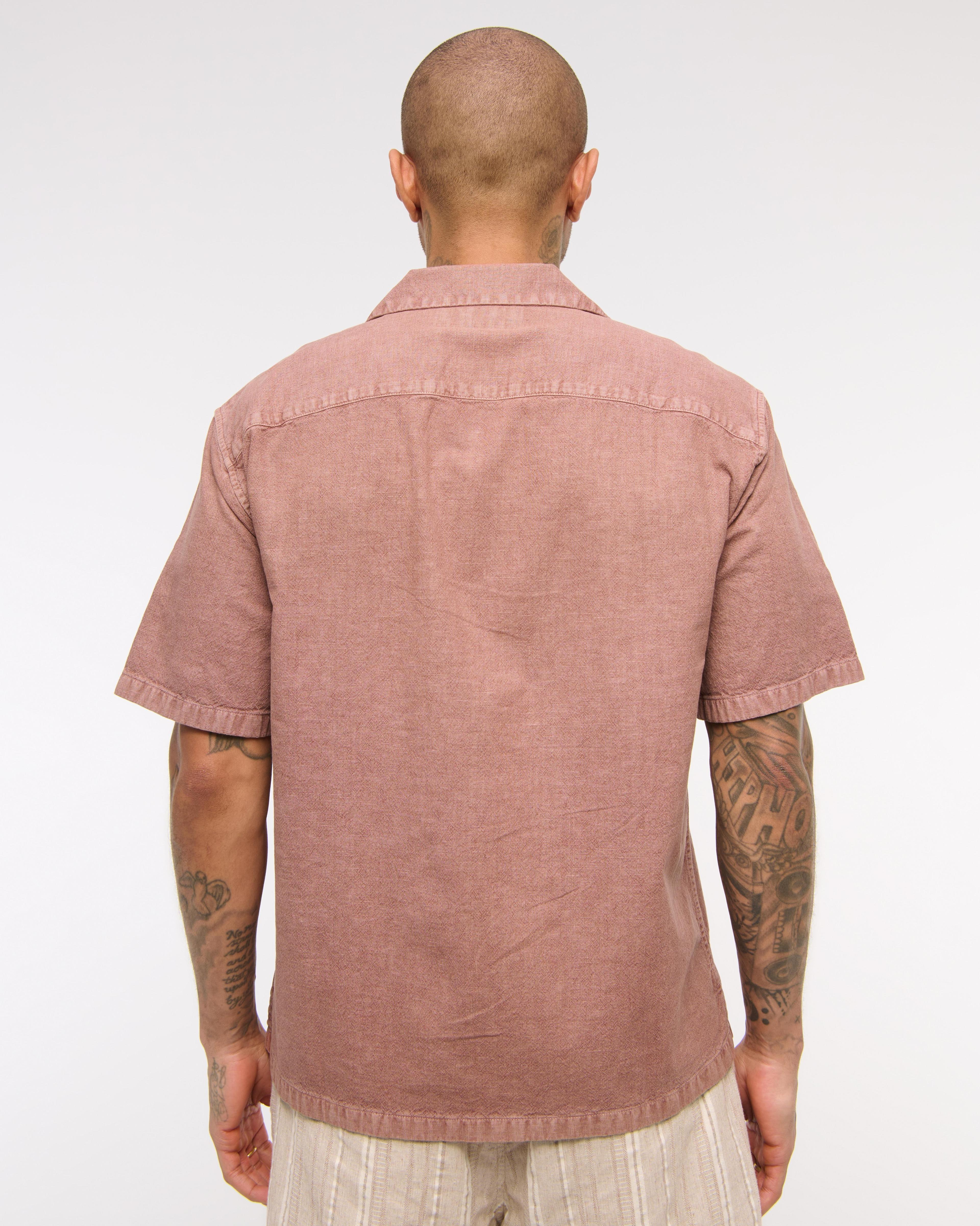 Camp Collar Summer Linen-Blend Shirt Product Image