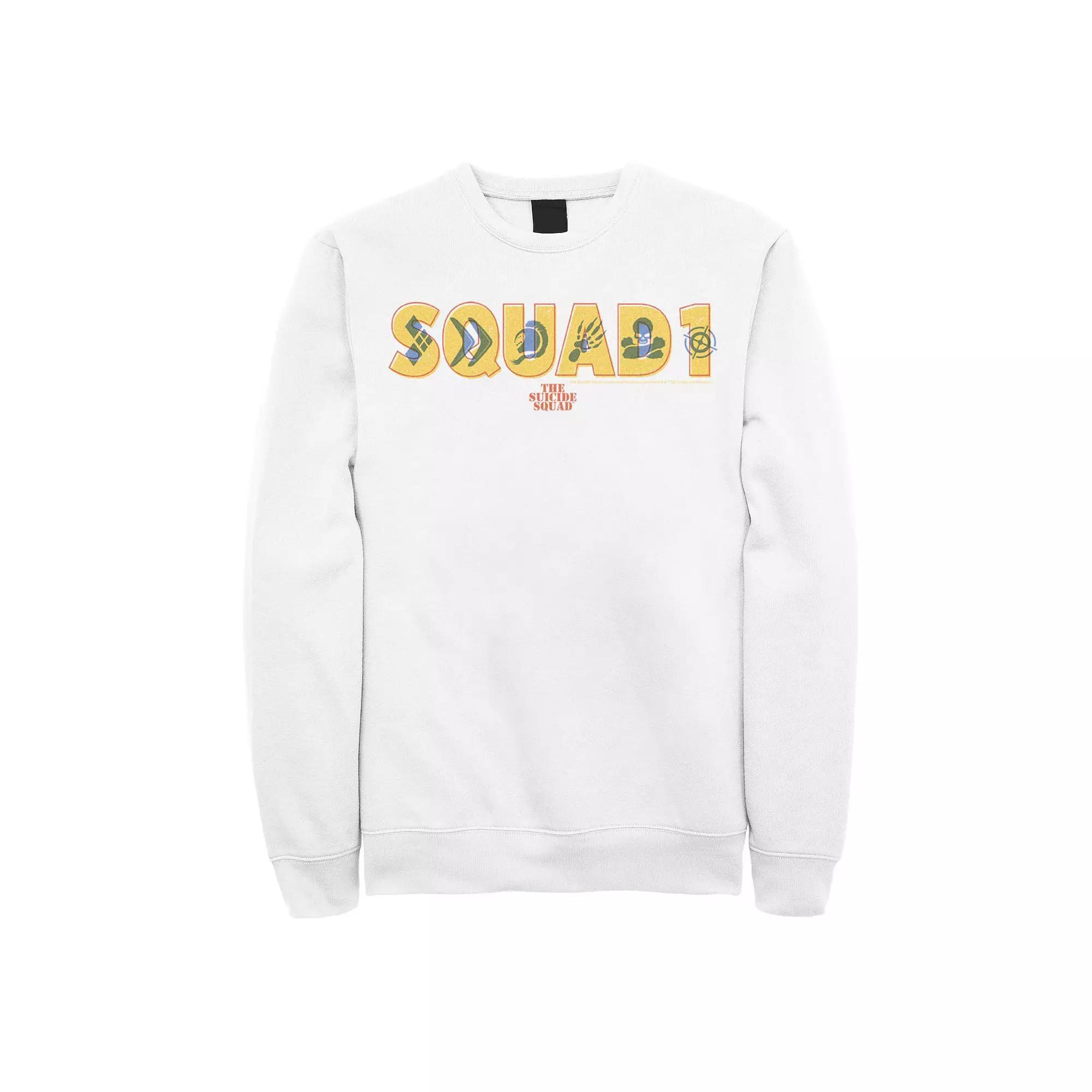 Men's The Suicide Squad Squad 1 Icons Logo Sweatshirt, Boy's, Size: XL, White Product Image