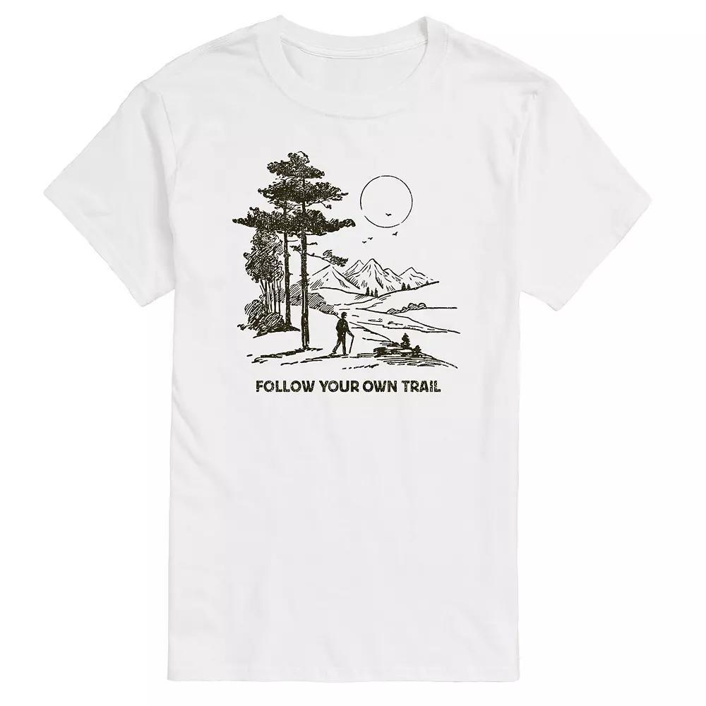 Men's Follow Your Own Trail Graphic Tee, Size: Large, White Product Image