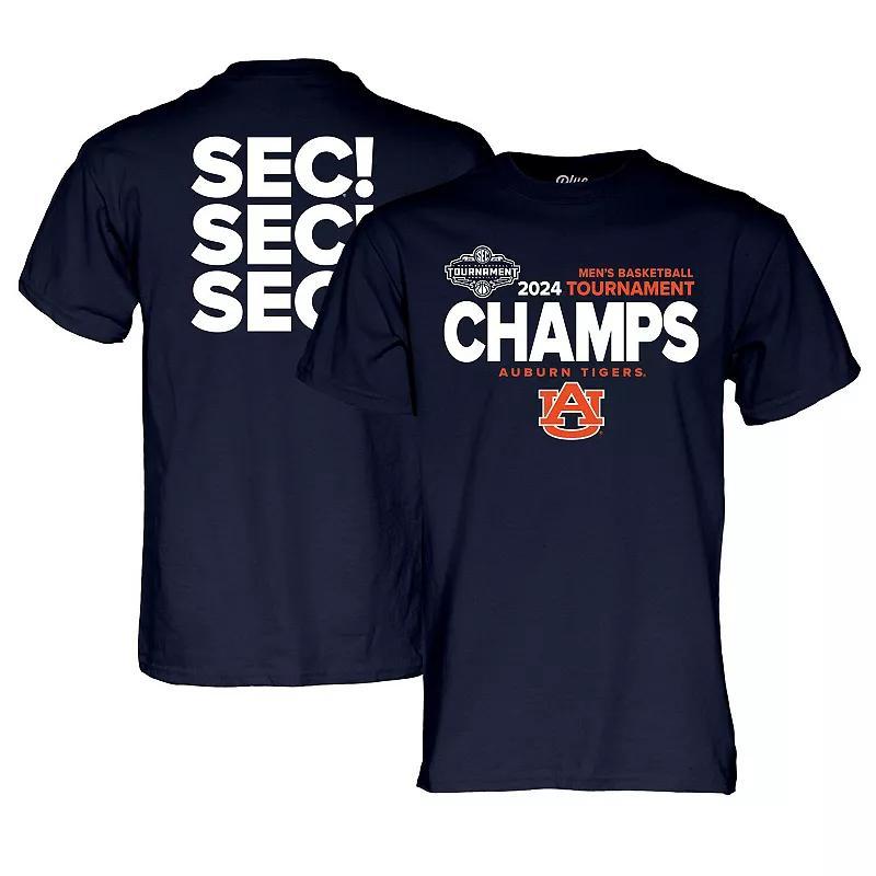 Men's Blue 84 Navy Auburn Tigers 2024 SEC Men's Basketball Conference Tournament Champions Locker Room T-Shirt, Size: Medium Product Image