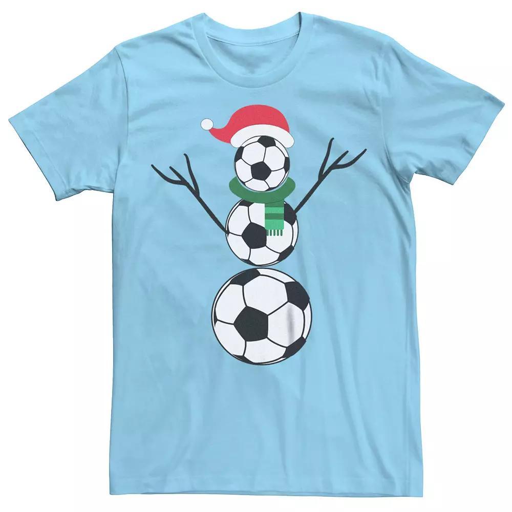 Men's Christmas Soccer Snowman Graphic Tee, Size: XL, Red Product Image