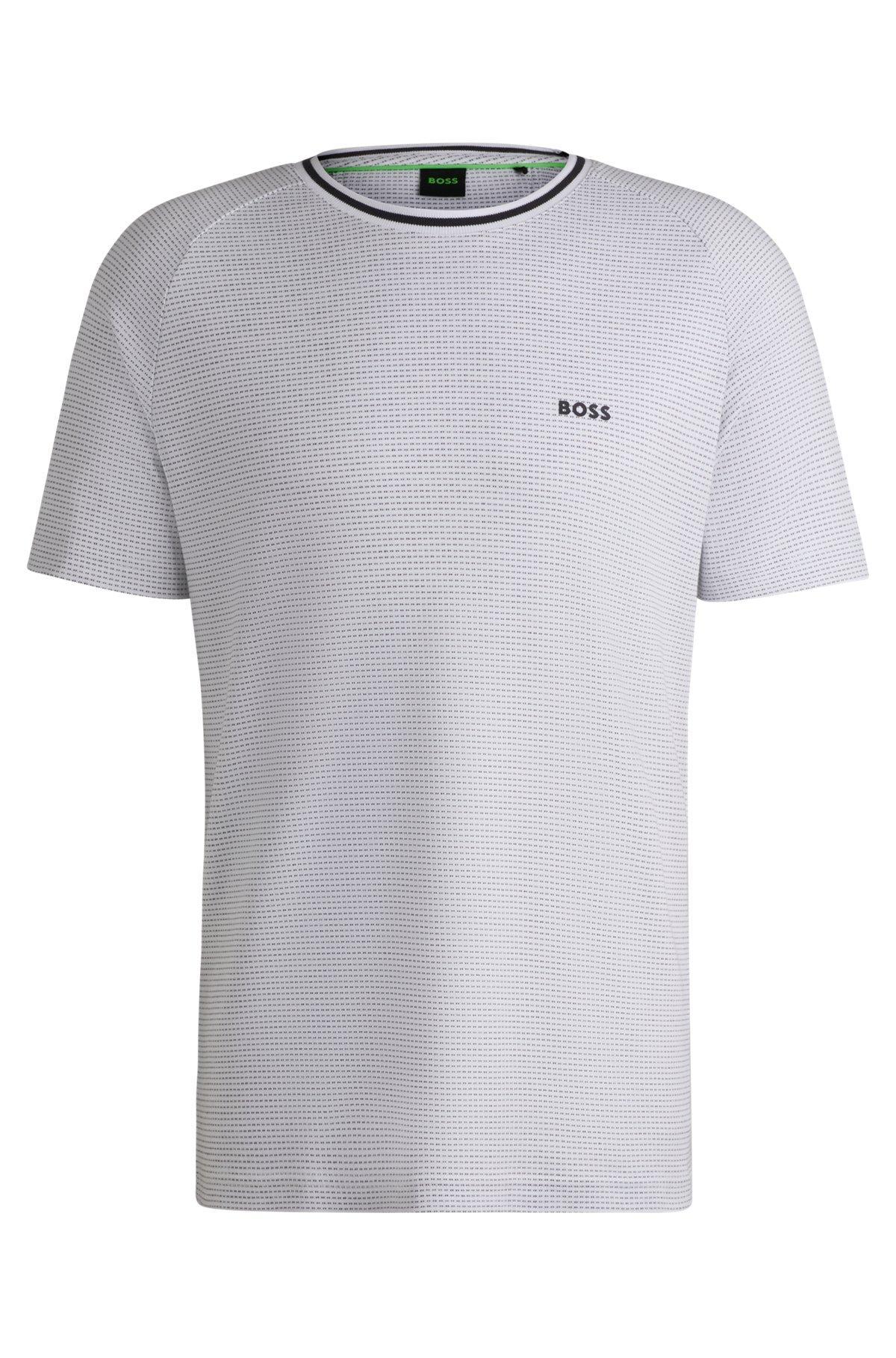 Cotton-jacquard relaxed-fit T-shirt with logo detail Product Image