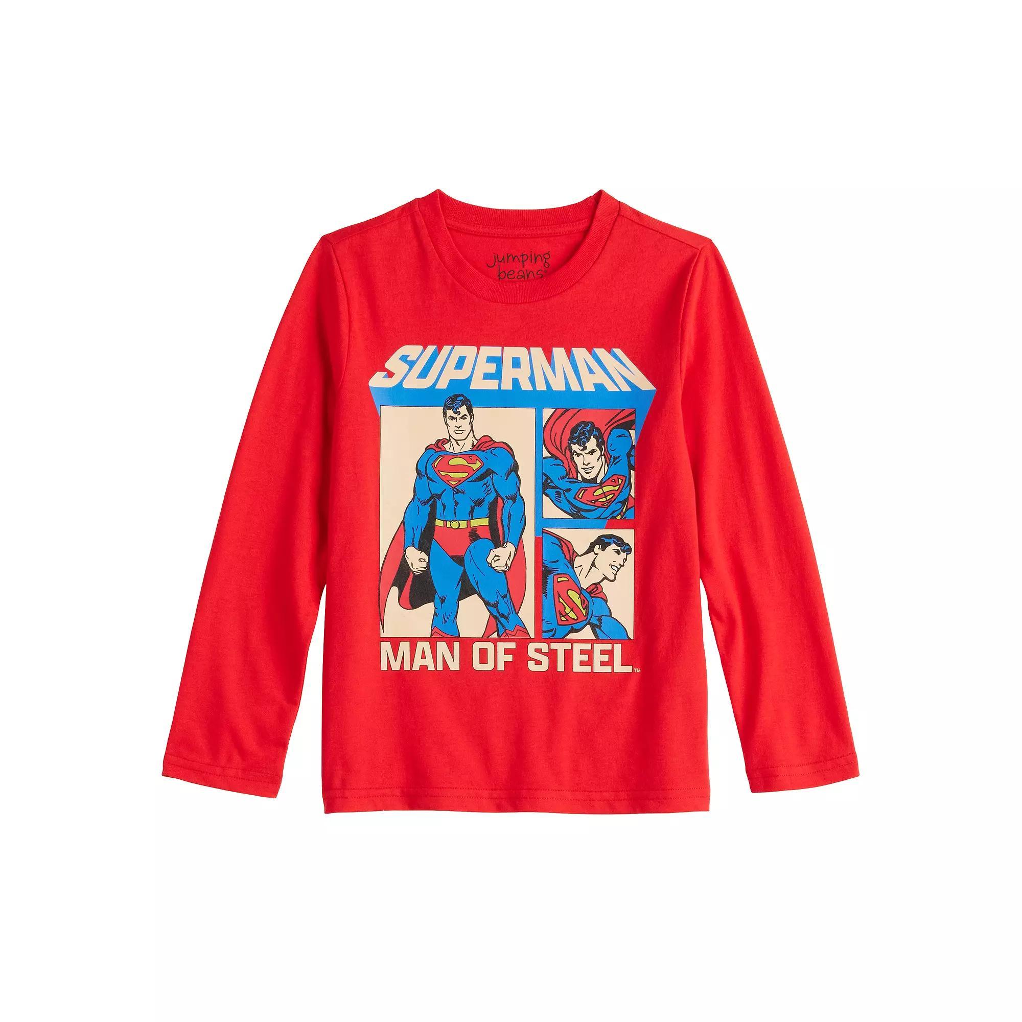 Boys 4-12 Jumping Beans® DC Comics Superman Man of Steel Classic Long Sleeve Graphic Tee, Boy's, Size: 7, Red Product Image