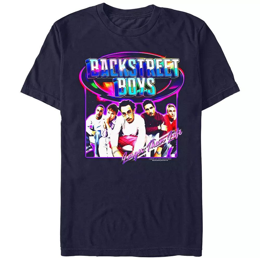 Men's Backstreet Boys Larger Than Life Cover Graphic Tee, Blue Product Image