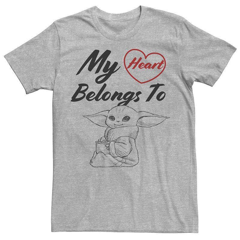 Men's Star Wars The Mandalorian The Child My Heart Belongs To Tee, Size: Large, Athletic Grey Product Image