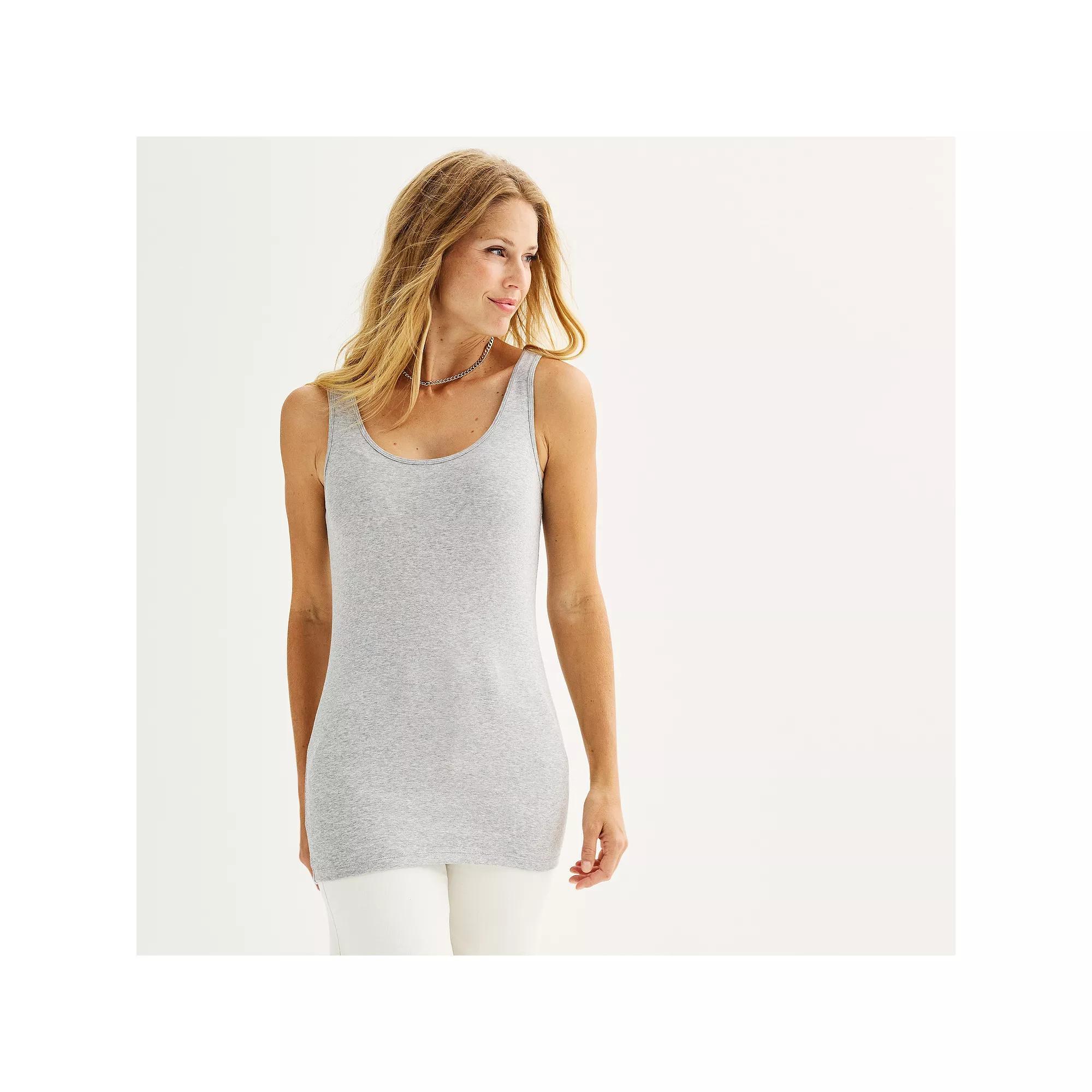 Women's Sonoma Goods For Life® Everyday Tunic Layering Tank Top, Size: Small, Medium Gray Grey Product Image