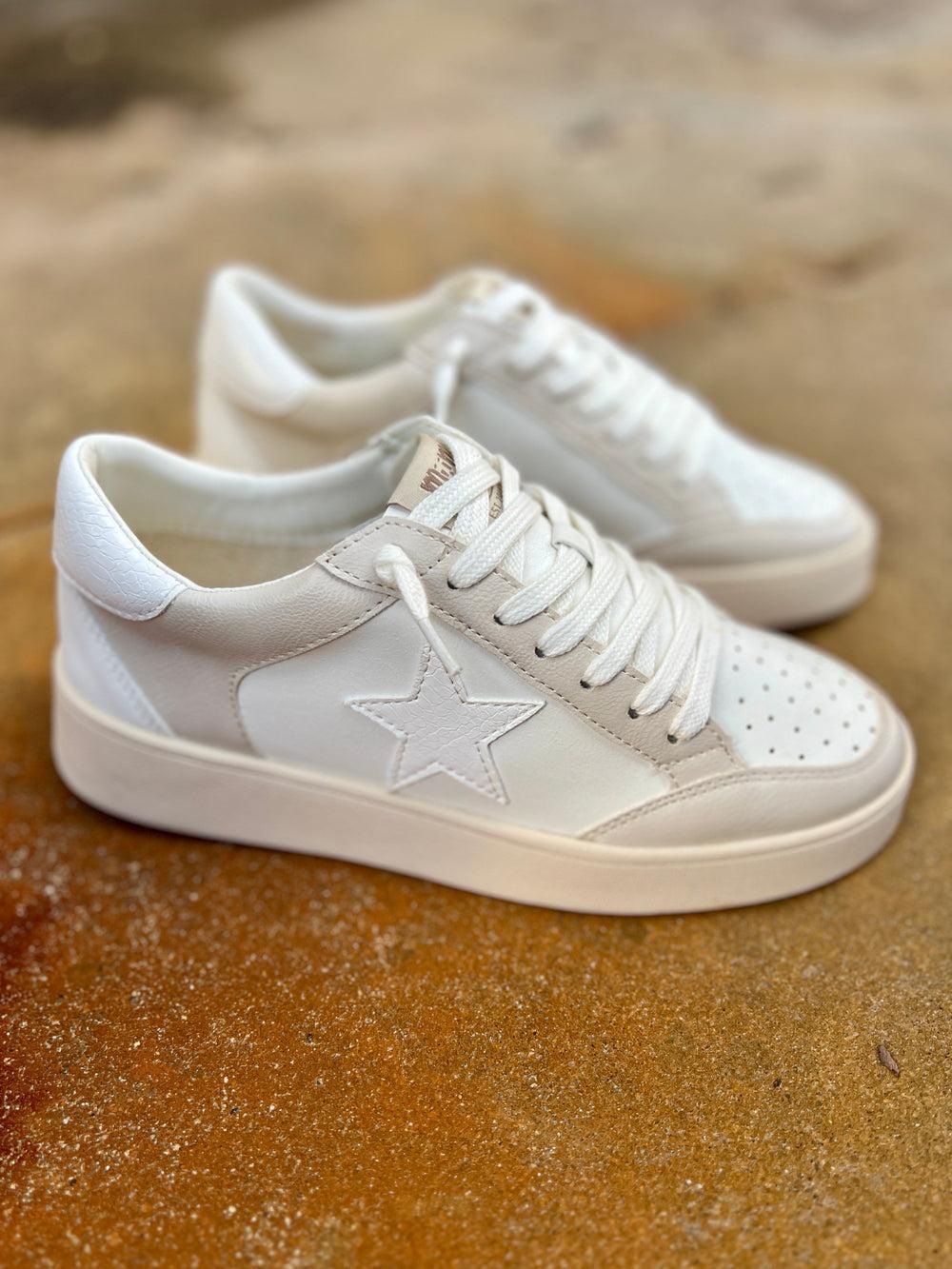 Juniper's Beige Star Sneakers Product Image