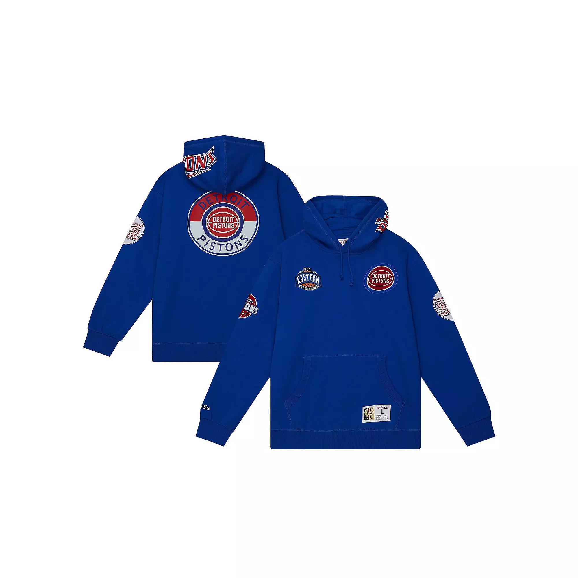 Men's Mitchell & Ness  Blue Detroit Pistons Hardwood Classics City Collection Fleece Pullover Hoodie, Size: XL, Pis Blue Product Image
