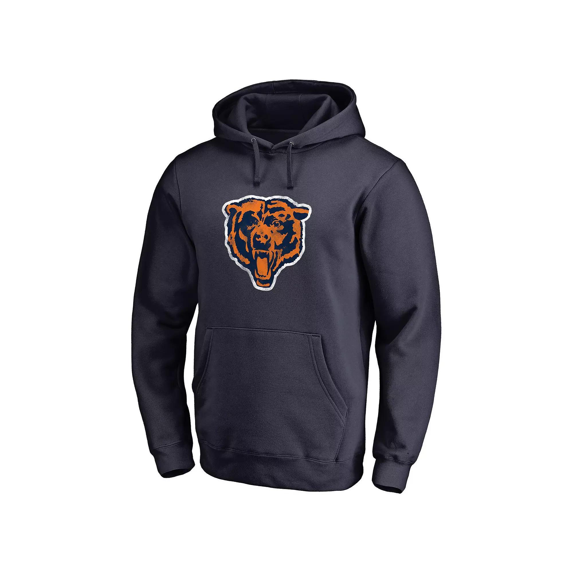 Men's Navy Chicago Bears Throwback Logo Pullover Hoodie,  Product Image