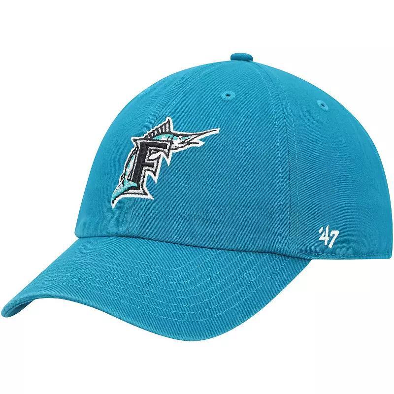Men's '47 Teal Florida Marlins Cooperstown Collection Clean Up Adjustable Hat, Mlb Blue Product Image