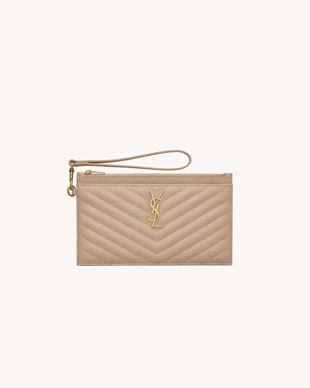 CASSANDRE MATELASSÉ Large pouch in grain de poudre leather | Saint Laurent | YSL.com Product Image