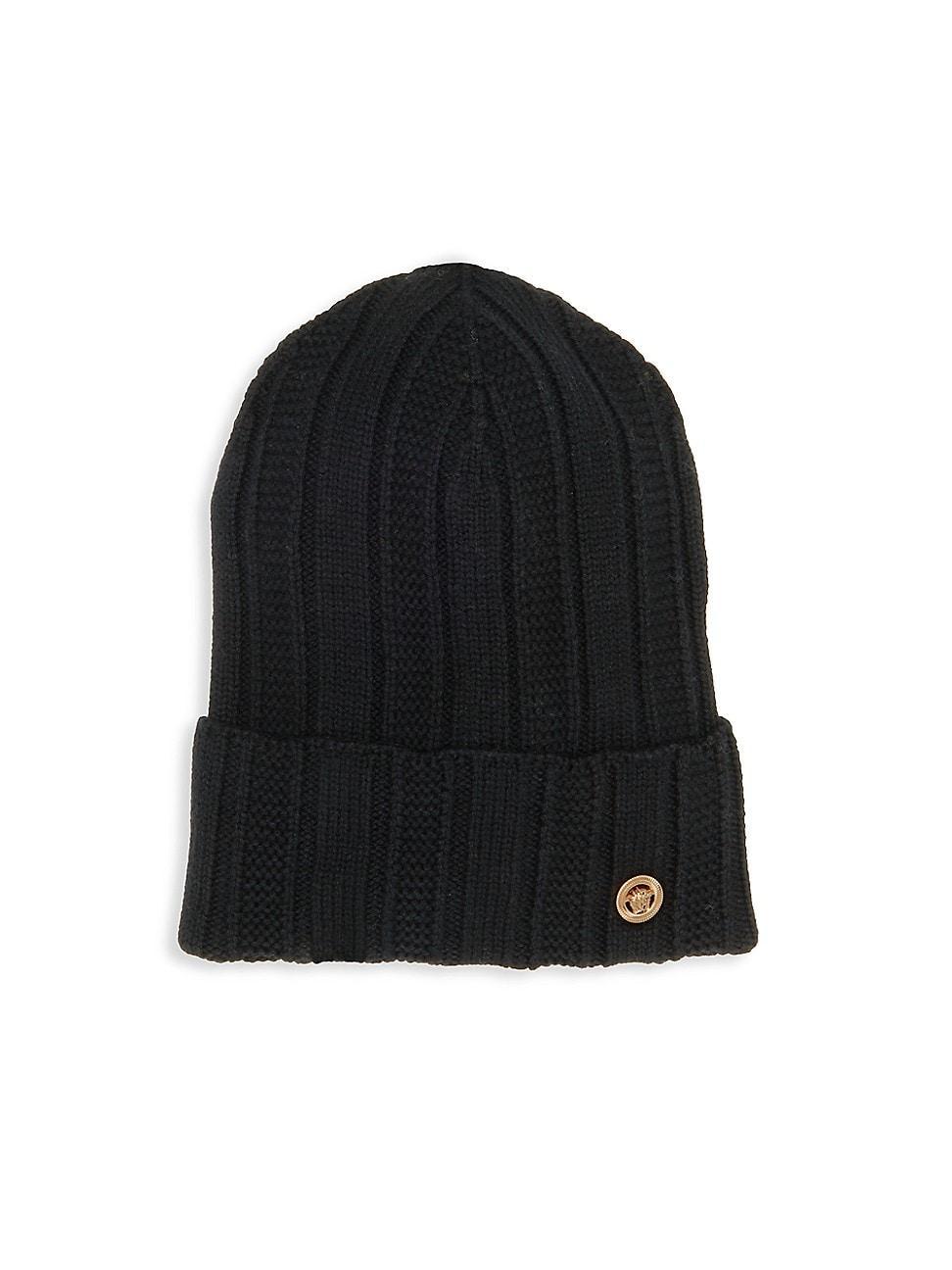 Mens Wool Rib Knit Beanie Hat Product Image