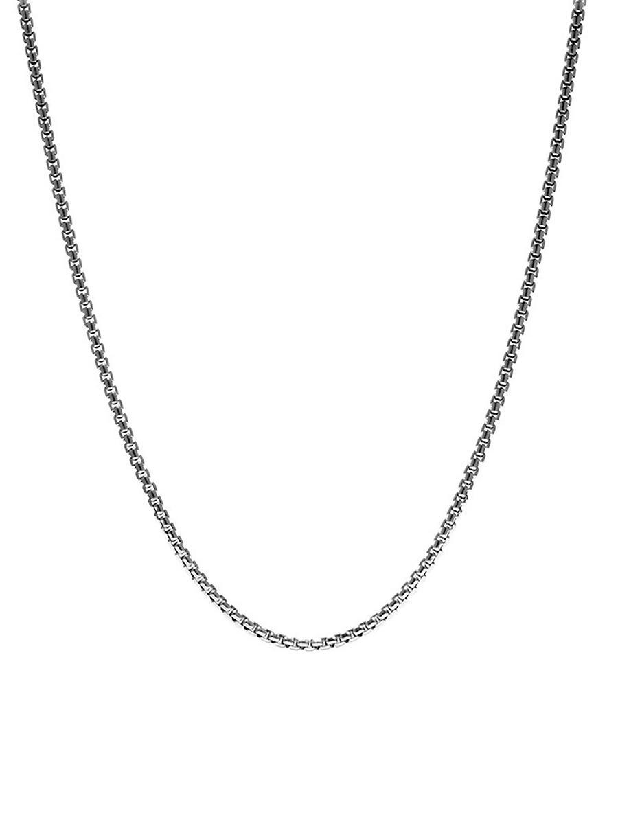 Mens Box Chain Necklace in Silver, 3.6mm, 24L Product Image