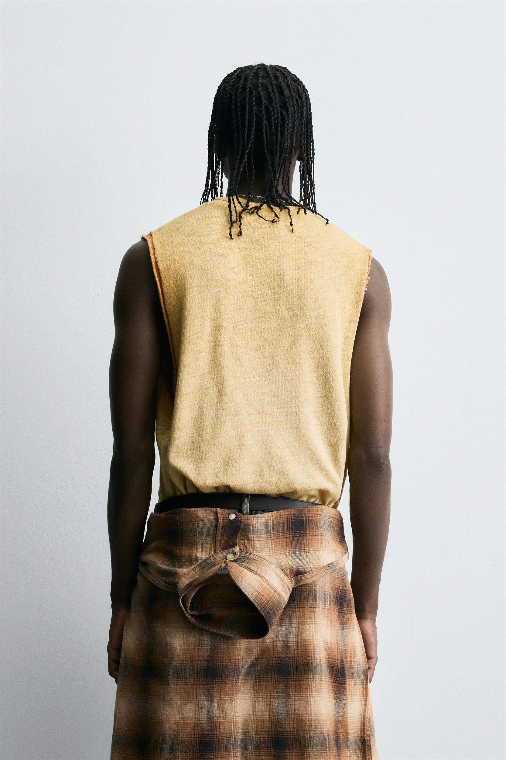 WASHED PRINT KNIT TANK TOP Product Image