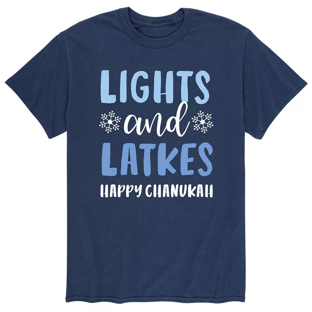 Men's Hanukkah "Lights And Latkes" Tee,  Product Image