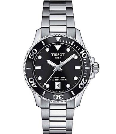 Tissot Unisex Seastar 1000 Quartz Analog Stainless Steel Silver Bracelet Watch Product Image