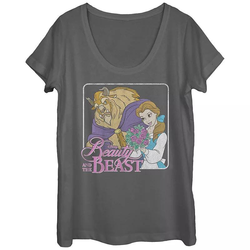 Disneys Beauty And The Beast Juniors Graphic Tee, Girls Grey Product Image