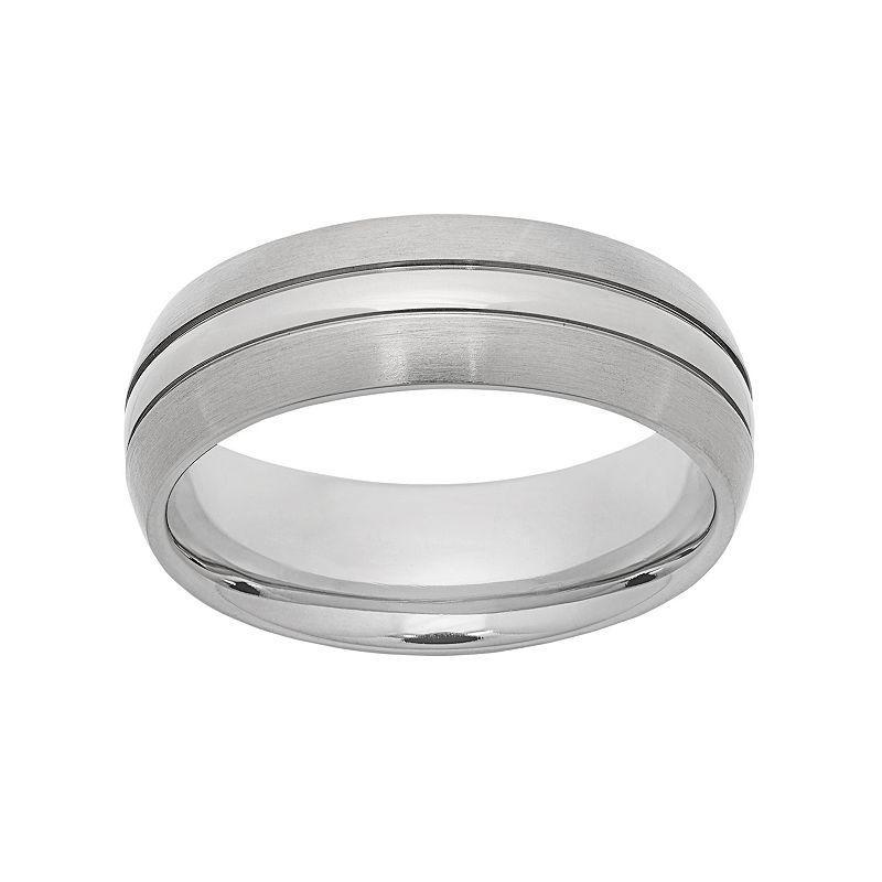 Titanium Striped Wedding Band - Men, Mens White Product Image