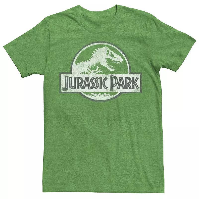 Men's Jurassic Park White Distressed Circle Logo Graphic Tee, Size: Medium, Navy Grey Product Image