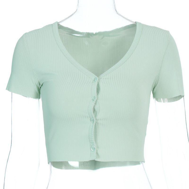 Short-Sleeve Cropped Cardigan Product Image