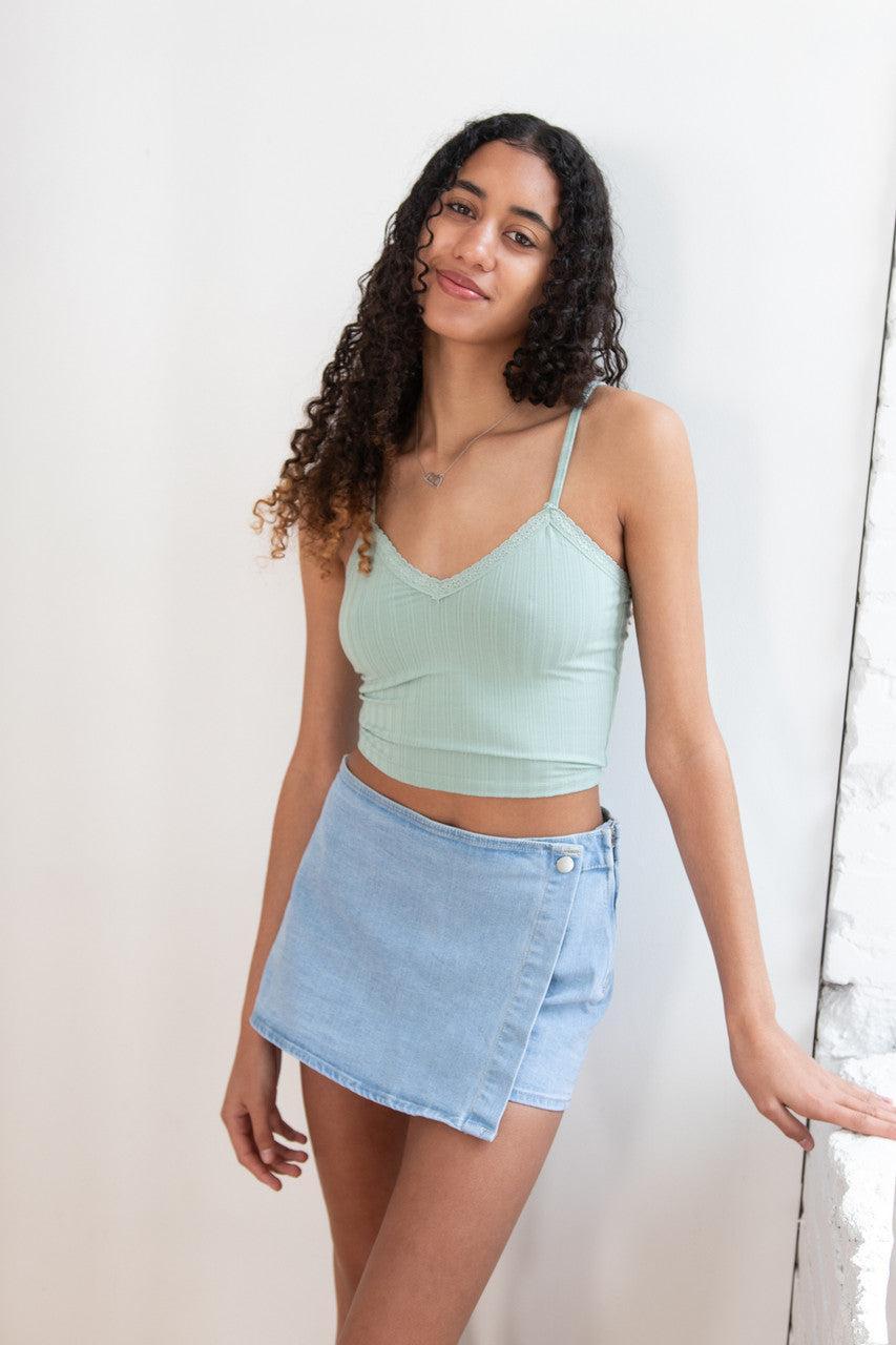 Lace Trim Stripe Cami Product Image