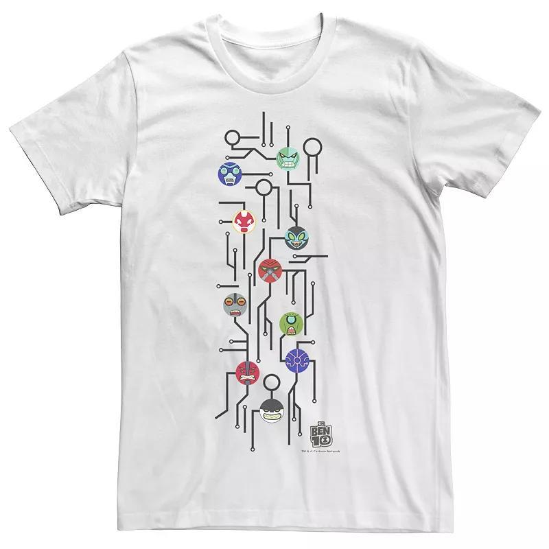 Men's Ben 10 Alien Map Tee, Size: XL, White Product Image