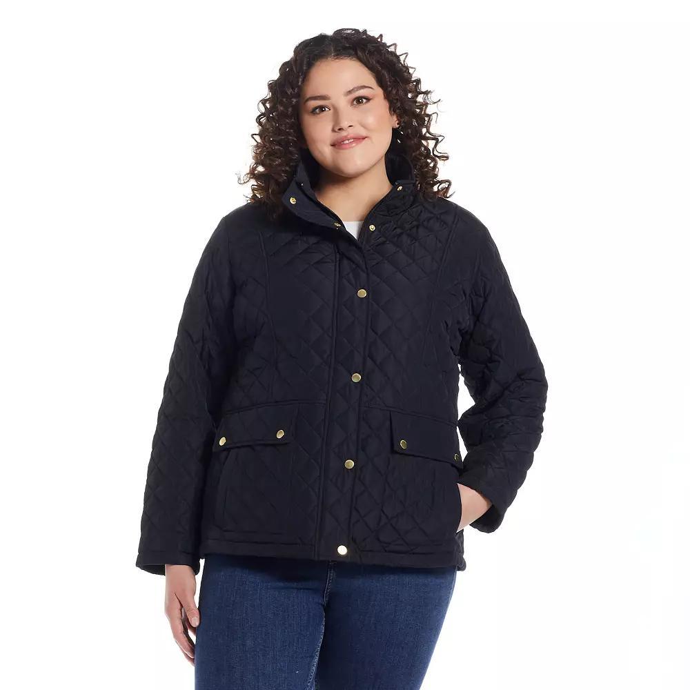 Plus Size Weathercast Modern Quilted Barn Jacket, Women's, Size: 1XL, Black Product Image