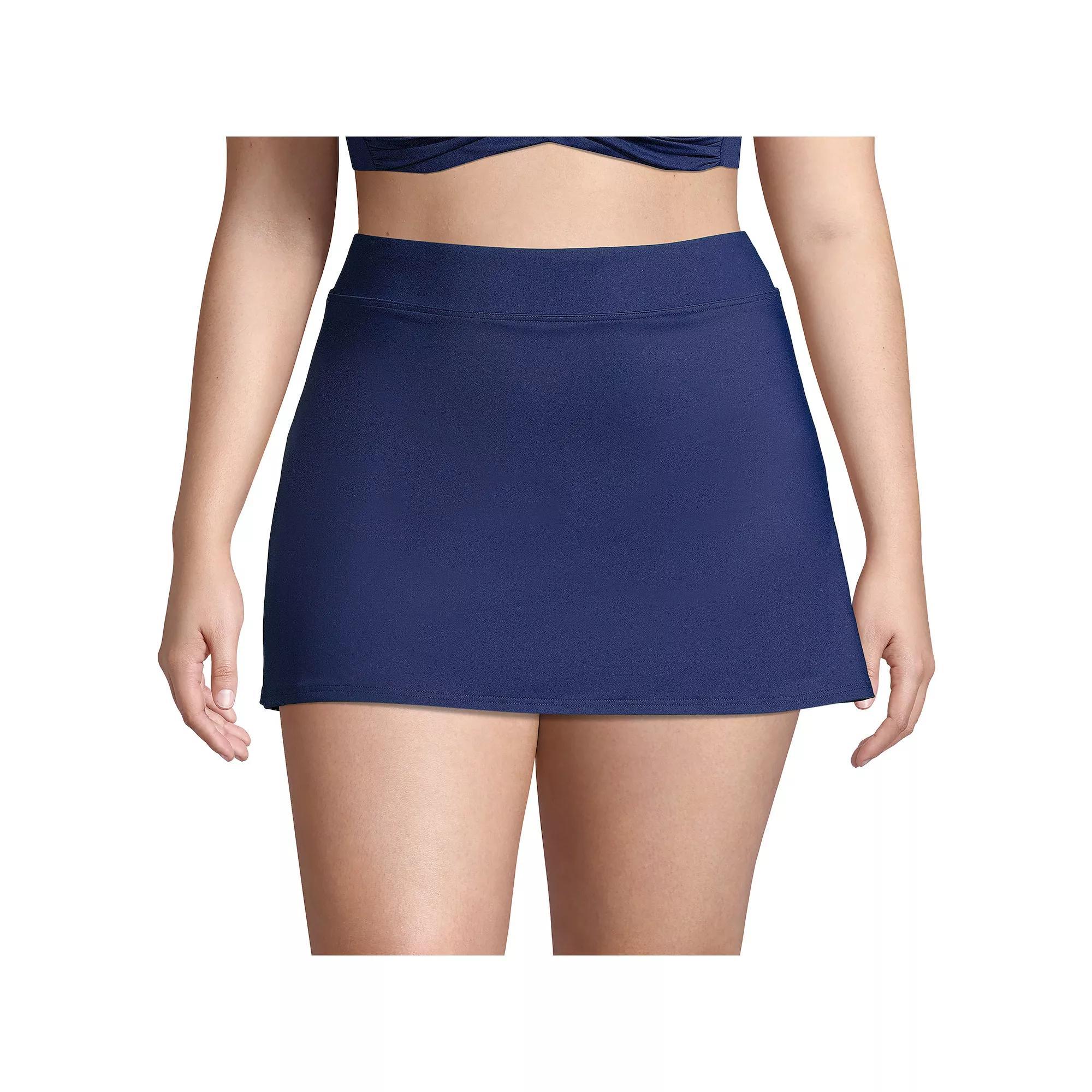 Plus Size Lands End UPF 50 Tummy Slimmer Swim Skirt, Womens Fresh Green Product Image