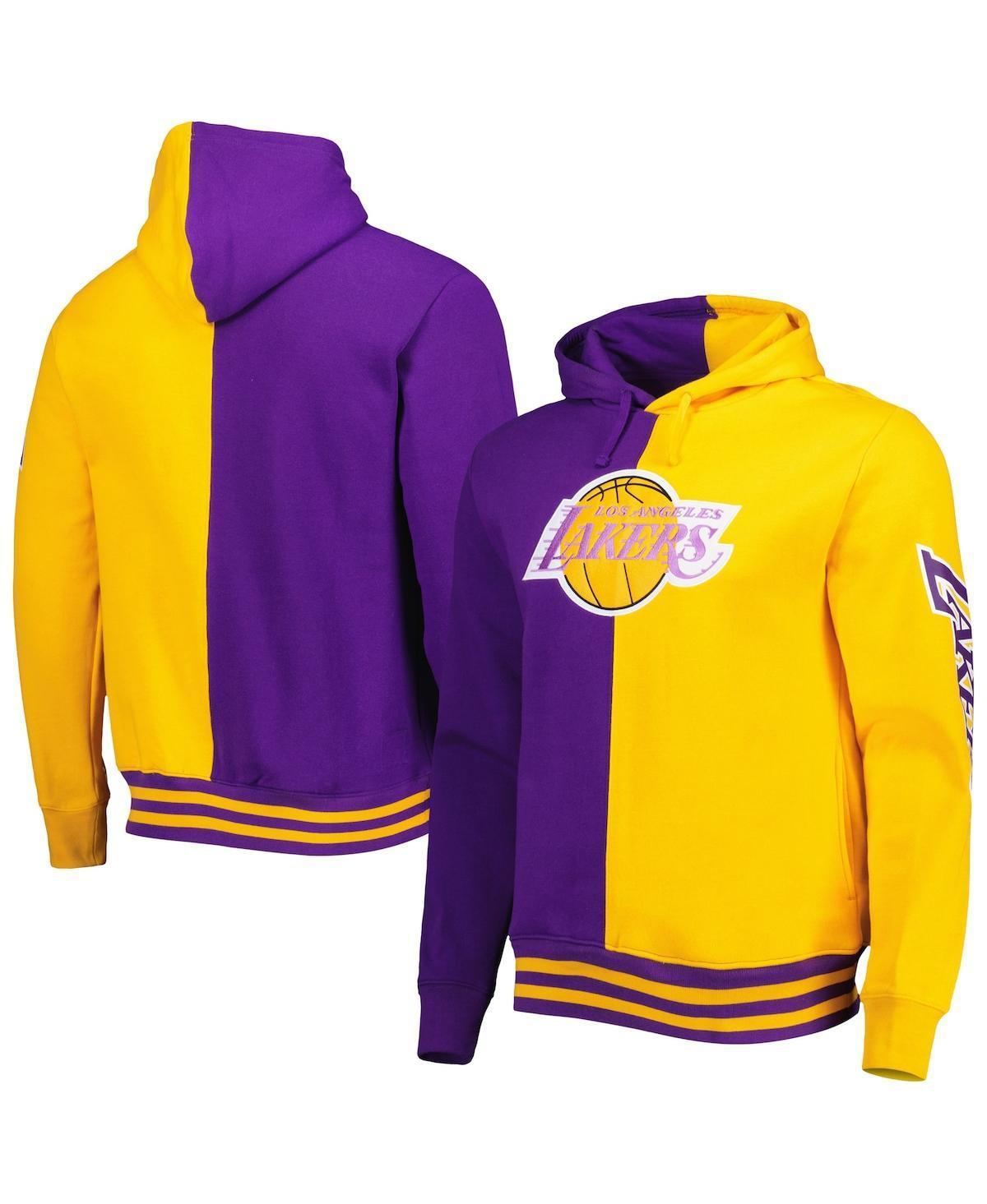 Mens Mitchell & Ness Purple Los Angeles Lakers Hardwood Classics Split Pullover Hoodie - Purple Product Image