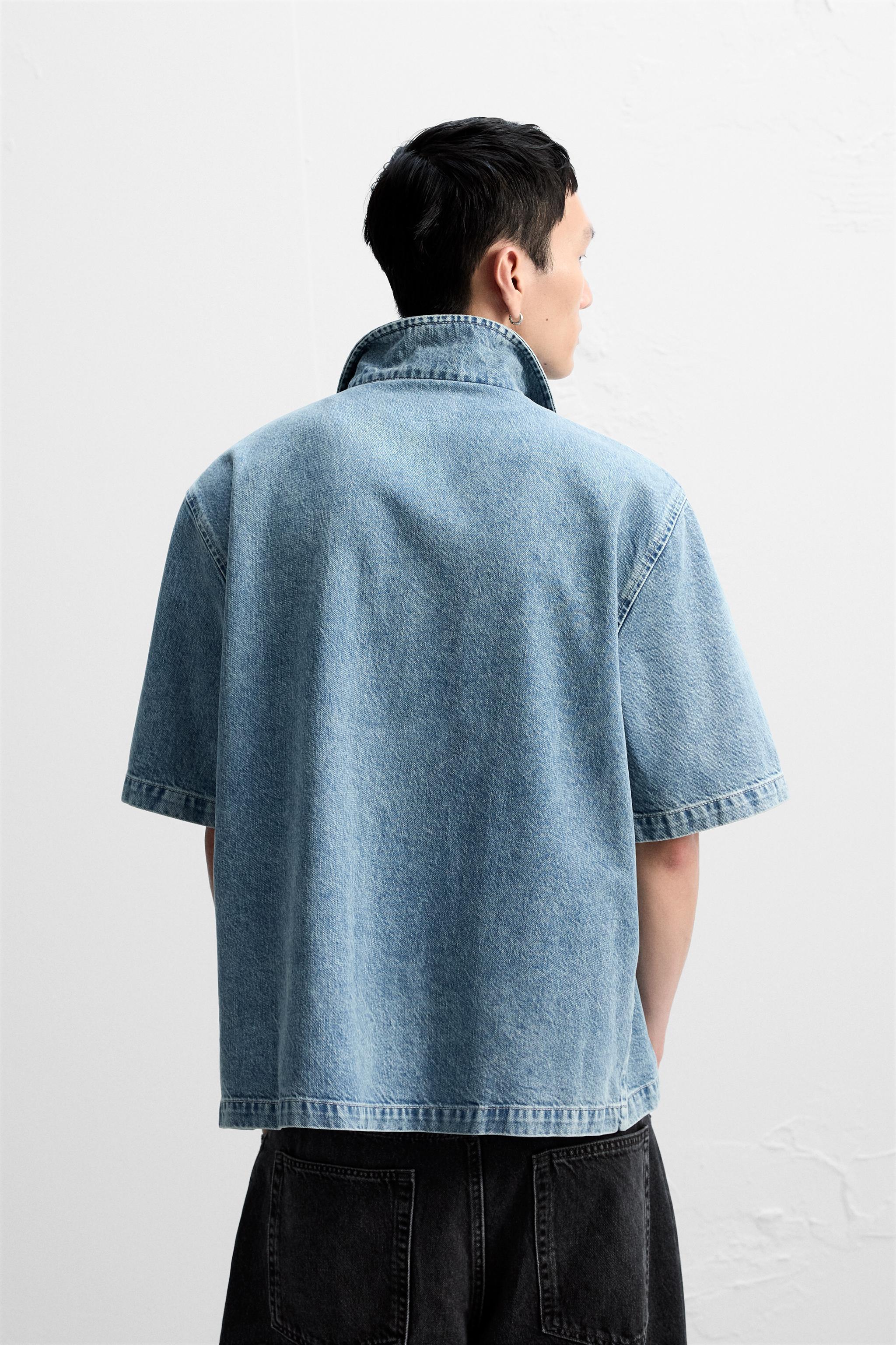 ZIPPERED DENIM SHIRT Product Image