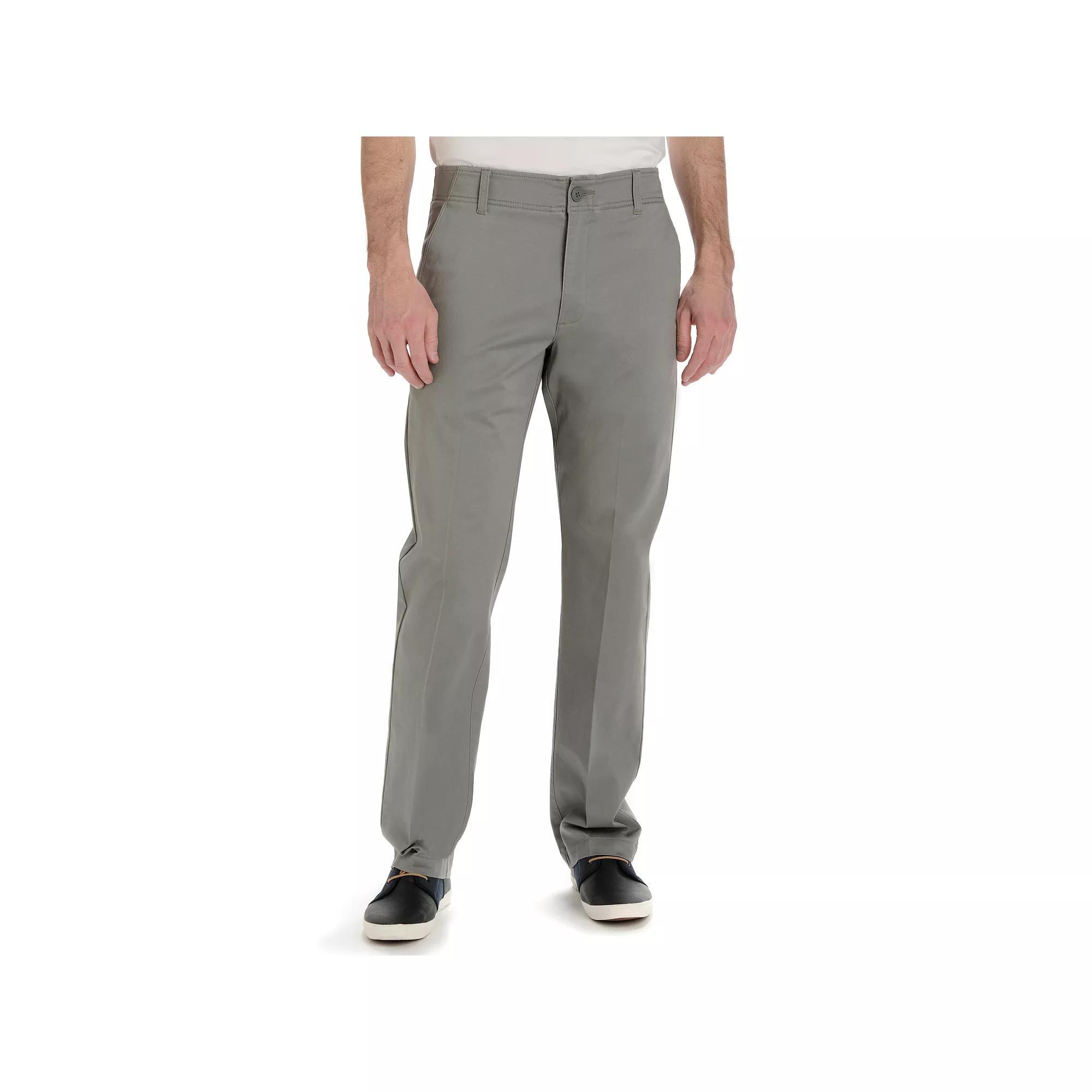 Men's Lee® Extreme Motion Straight Fit Flat Front Pants, Size: 36X30, Grey Product Image