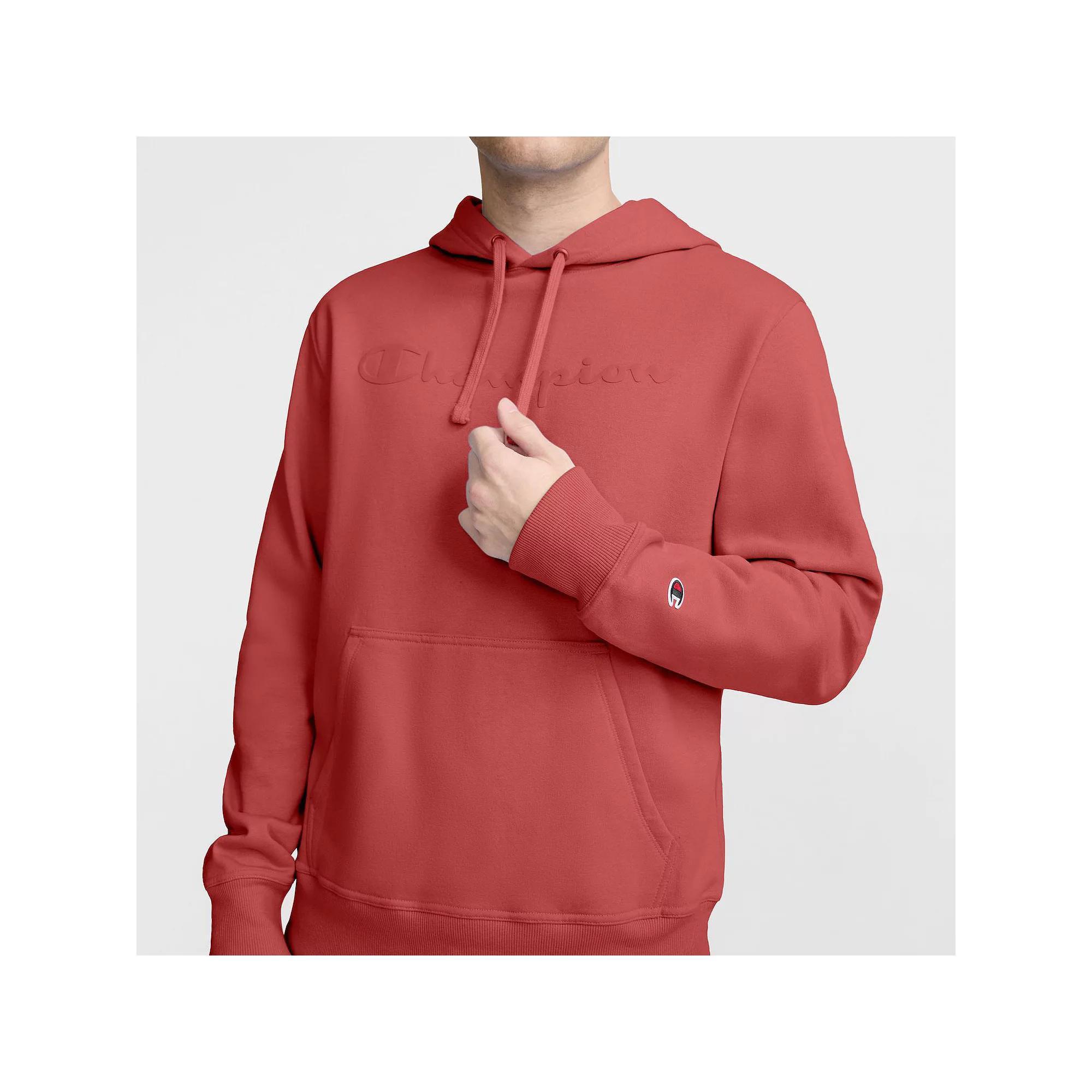 Men's Champion® Embossed Powerblend Graphic Hoodie, Size: Small, Cozy Brick Red Product Image