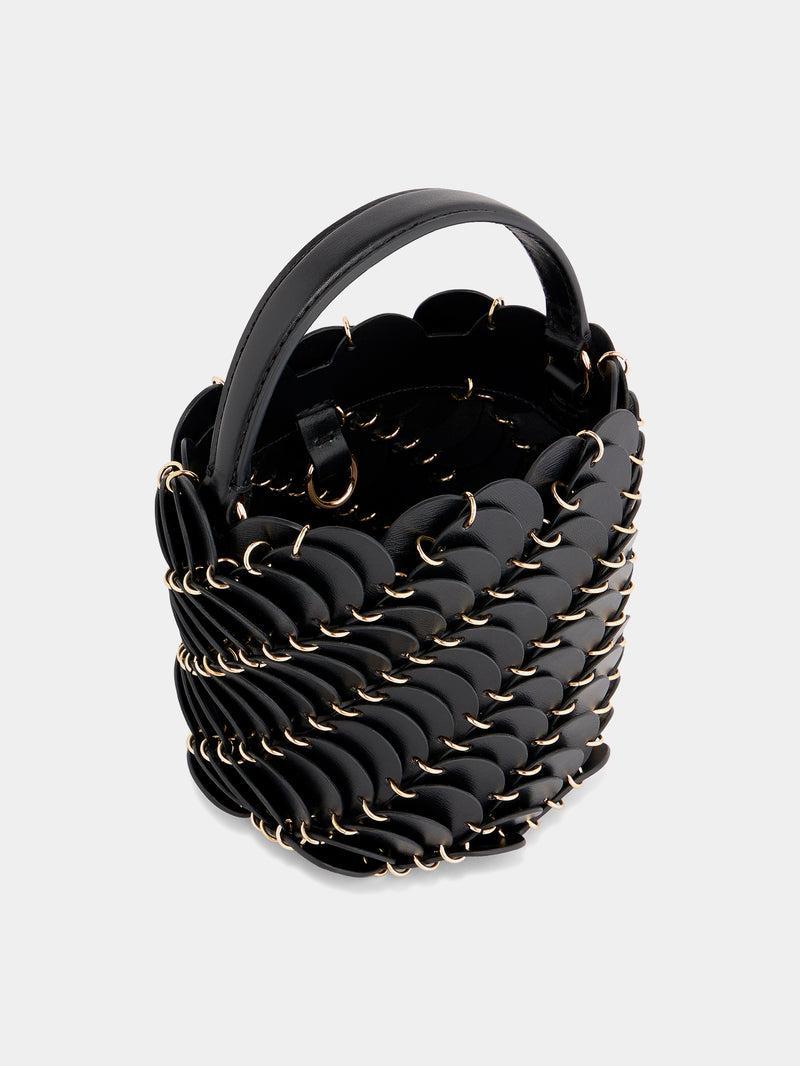 Small Black bucket Paco bag in leather Product Image