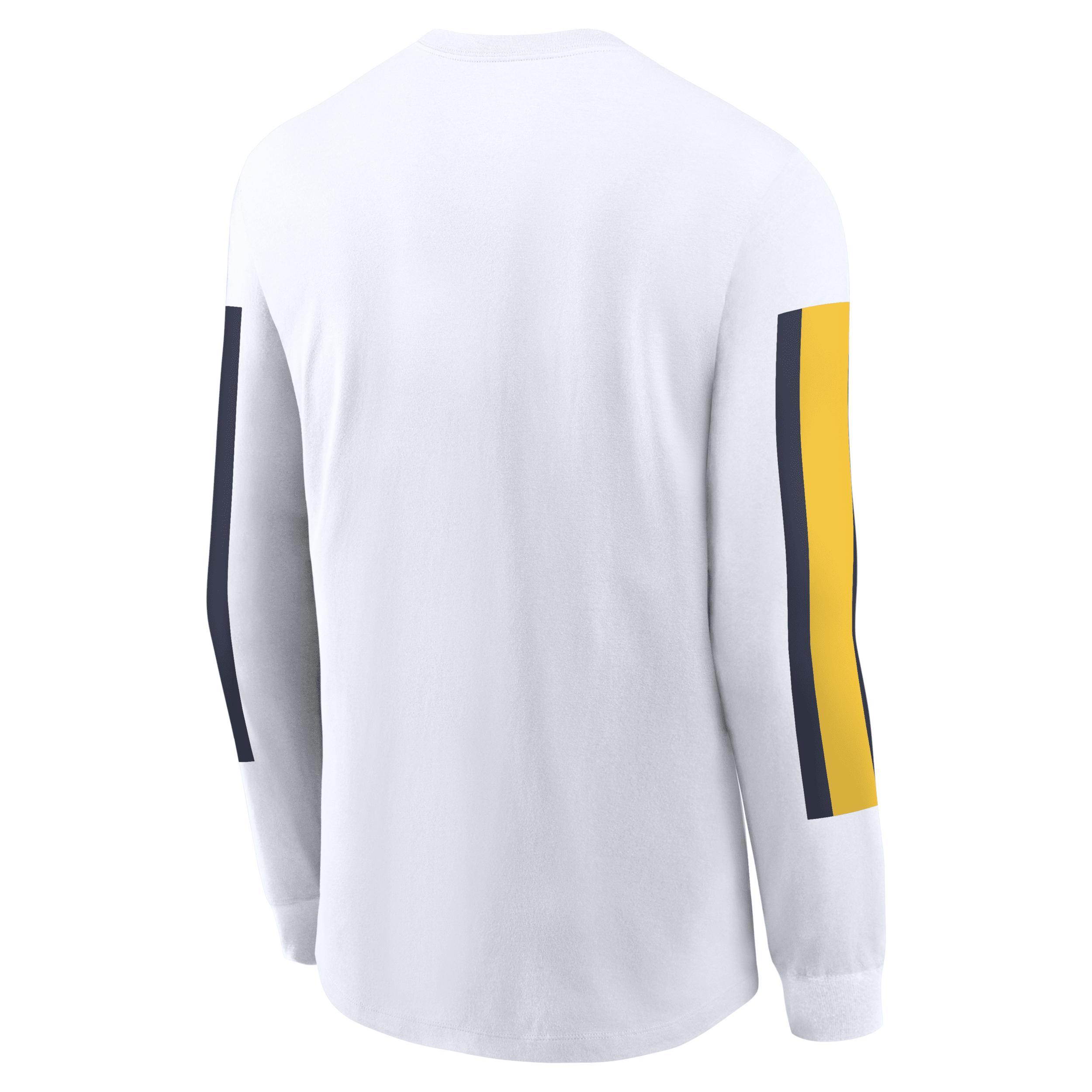 Mens Michigan Wolverines Local Spirit Slogan Jordan College Long-Sleeve T-Shirt | CLF24GTNKACLJC-MIC Product Image