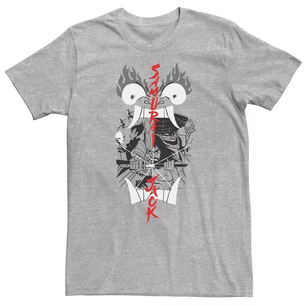 Big & Tall Cartoon Network Samurai Jack Aku Illustrated Storytelling Tee, Mens Athletic Grey Product Image