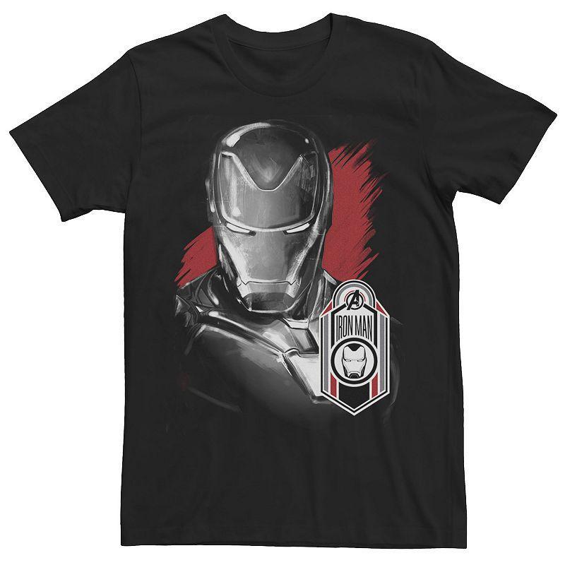 Men's Marvel Avengers Endgame Iron Man Gray Scale Portrait Graphic Tee, Size: XL, Black Product Image