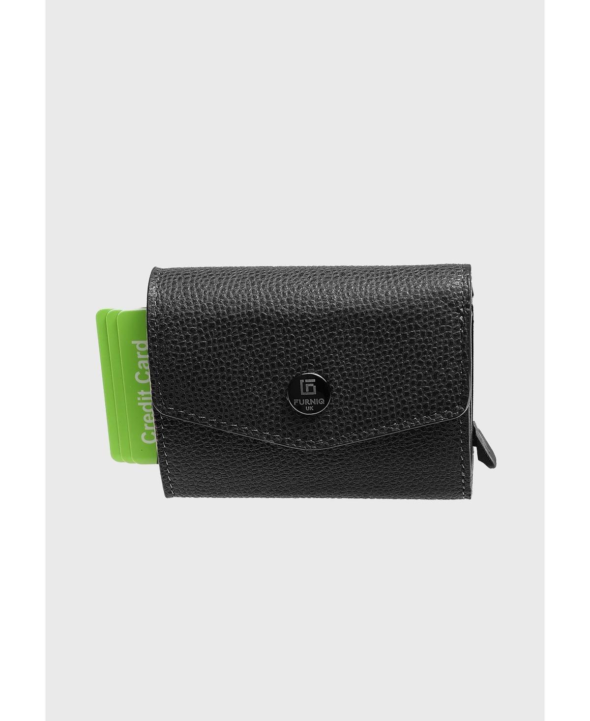 Furniq Uk Mens Genuine Leather Caviar Pattern Snap Closure Wallet & Card Holder Product Image