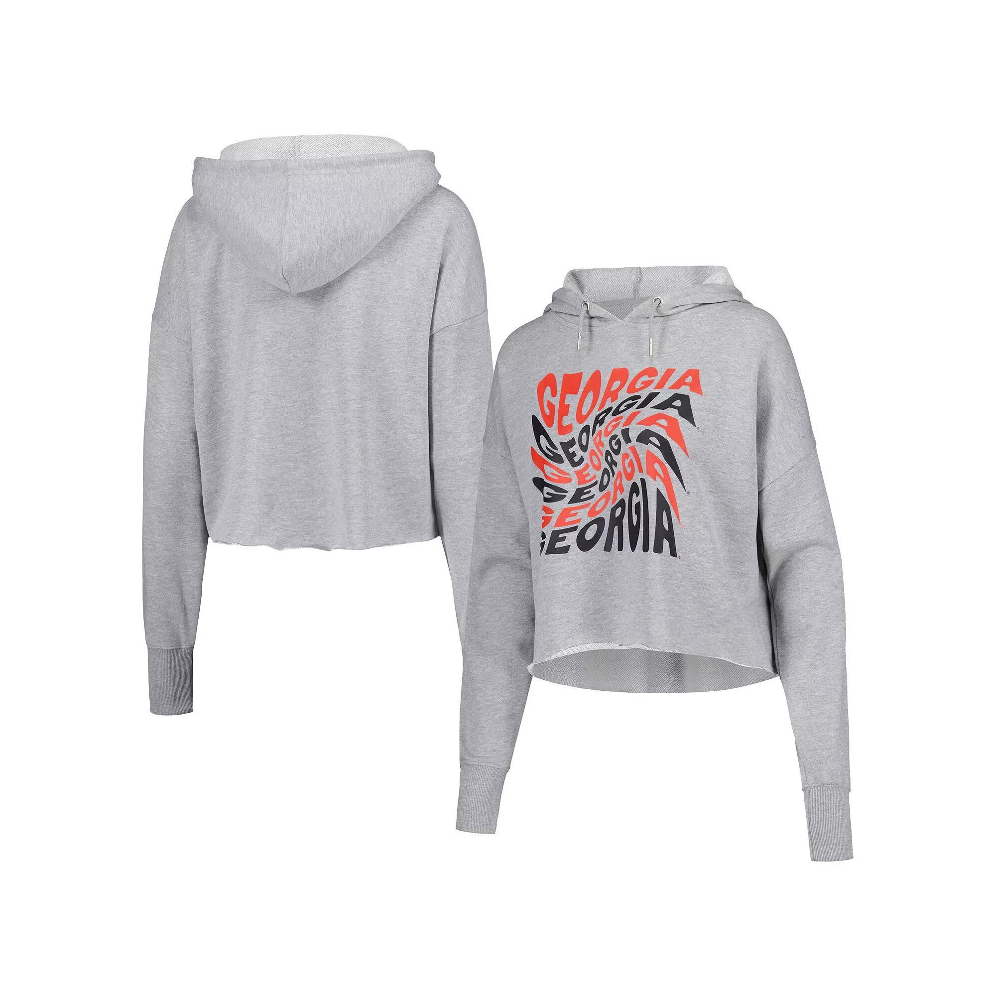 Women's ZooZatz Gray Georgia Bulldogs Swirl Cropped Pullover Hoodie,  Product Image