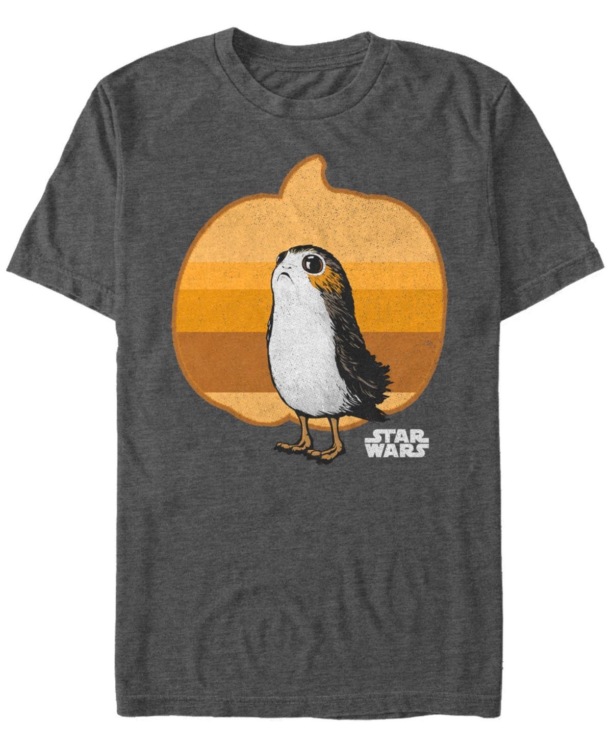 Mens Star Wars Porg Pumpkin Silhouette Tee Grey Heather Product Image