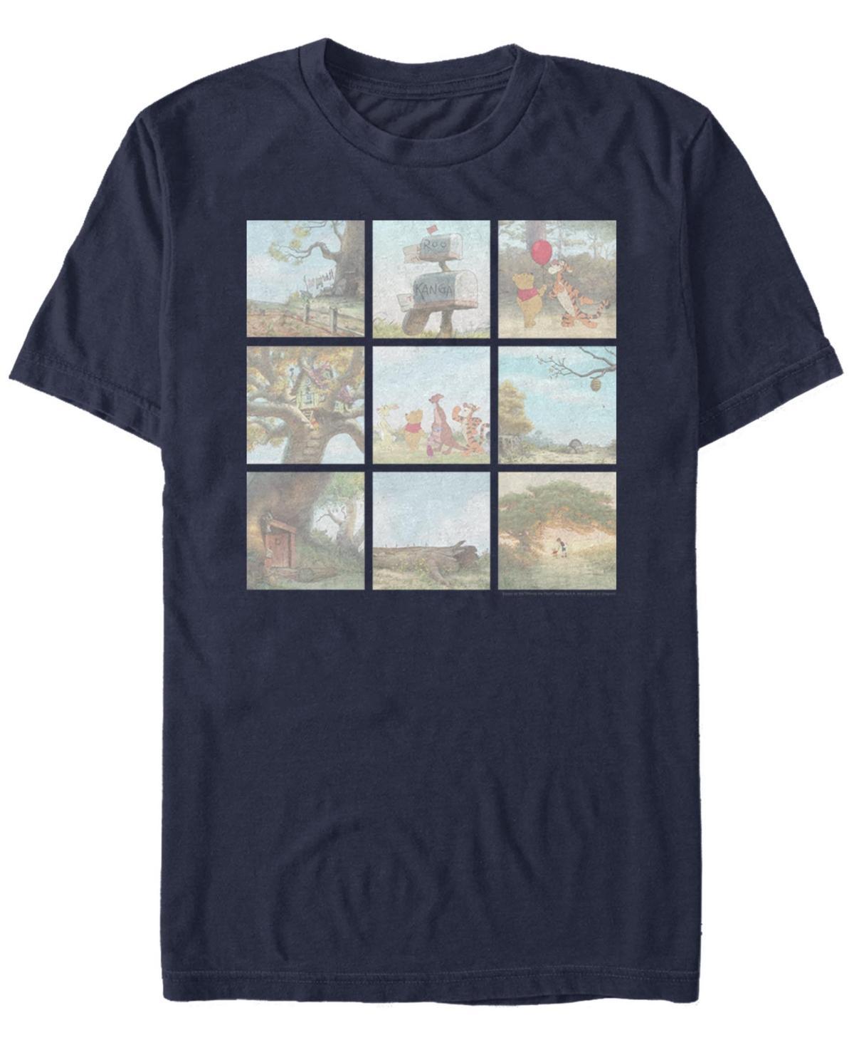 Disneys Winnie The Pooh Mens Scene Pane Tee Blue Product Image