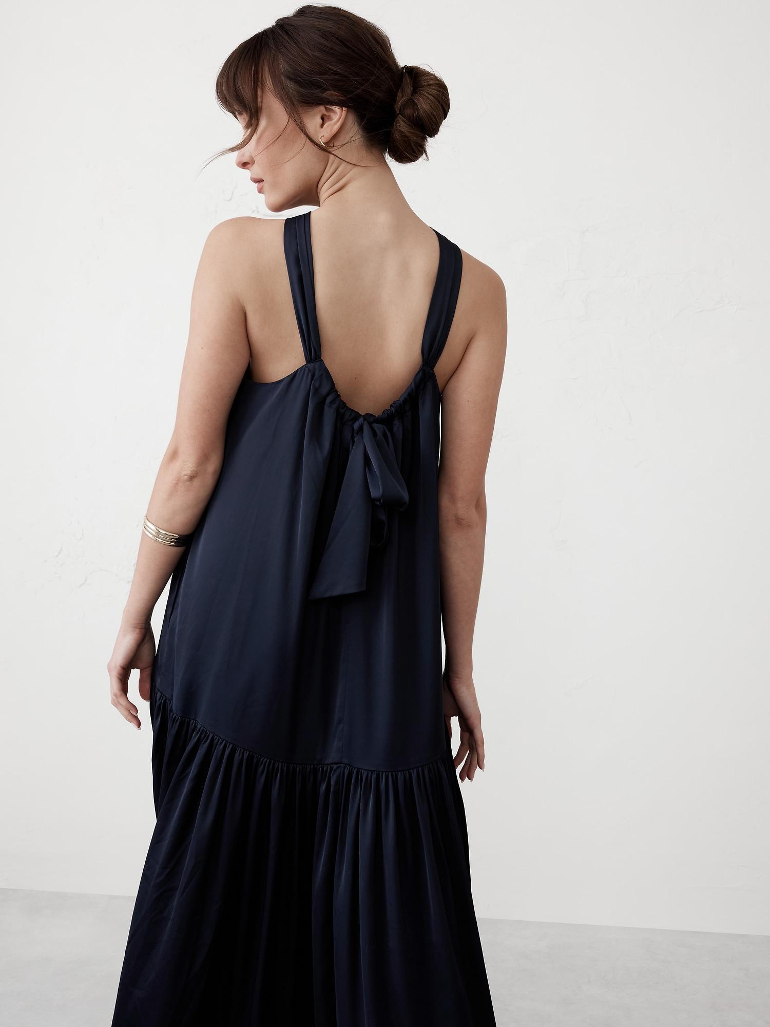 Gathered Halter Maxi Dress Product Image