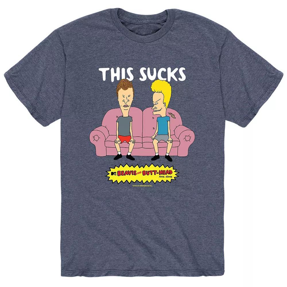 Men's Beavis & Butthead This Sucks Tee, Size: Medium, Blue Product Image