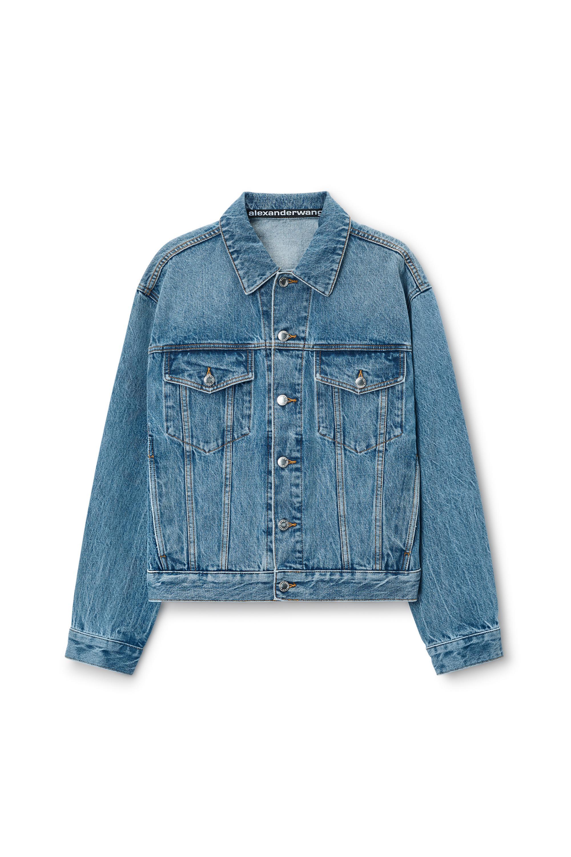 Oversize Trucker Jacket In Cotton Denim Product Image