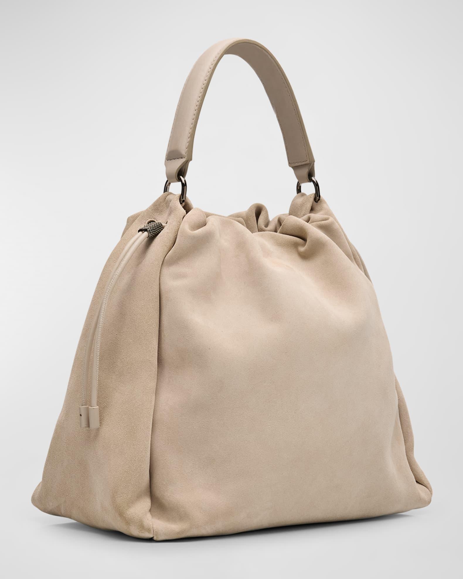 Medium Drawstring Suede Top-Handle Bag Product Image