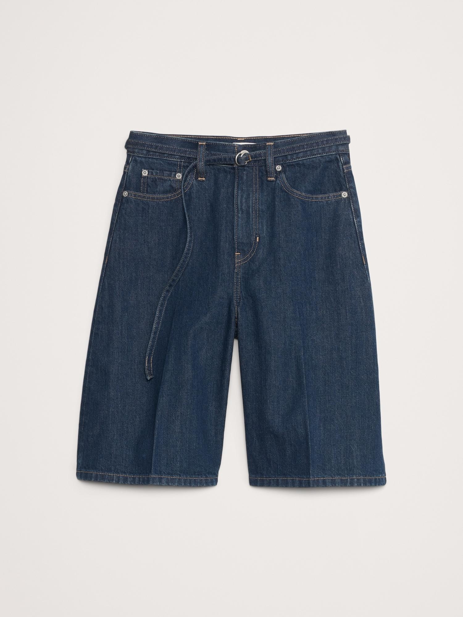 High-Rise Denim Bermuda Short Product Image