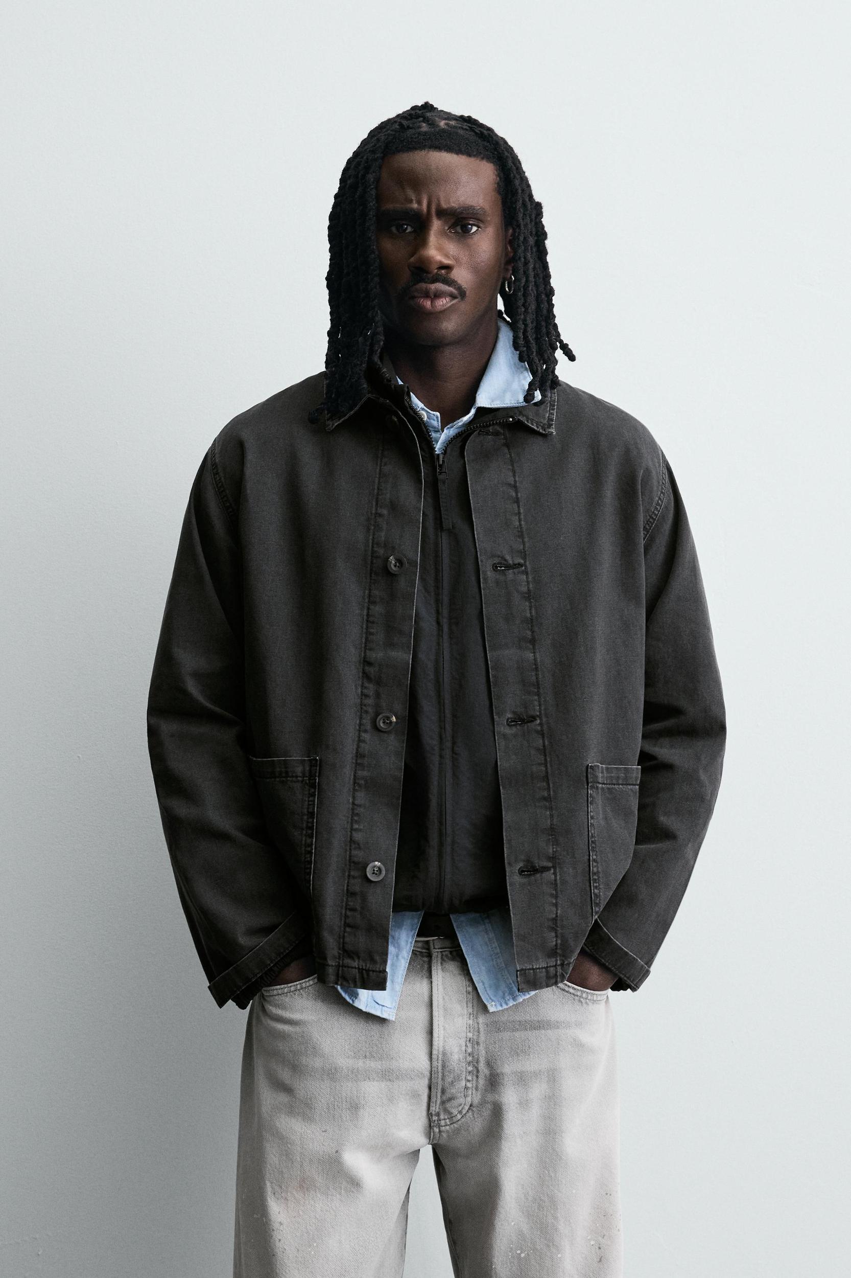 WASHED COTTON - LINEN OVERSHIRT Product Image