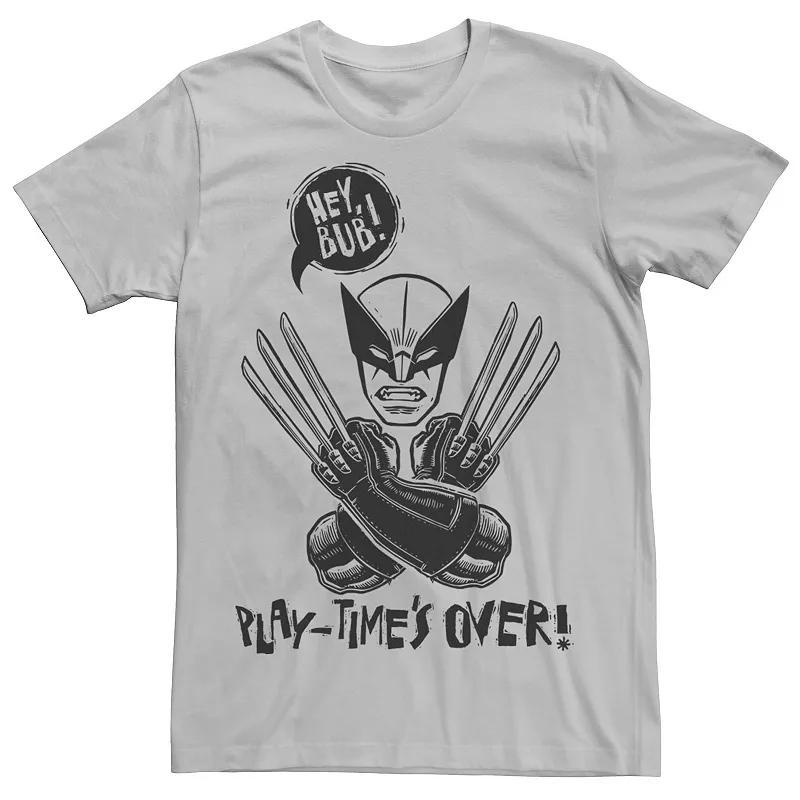 Men's Marvel Wolverine Play Times Over Tee, Size: XXL, Silver Product Image