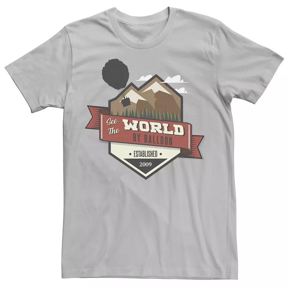 Disney / Pixar's Up Men's See The World By Balloon Tee, Size: Large, Silver Product Image