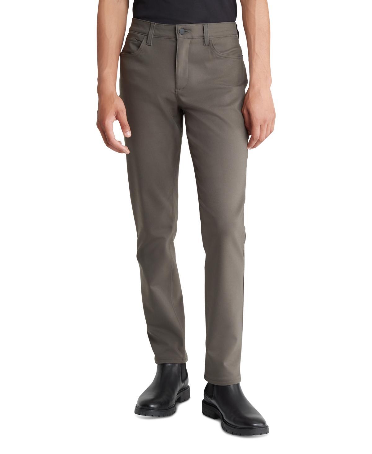 Calvin Klein Mens Slim Move 5-Pocket Pant - Grey - 36W x 30L Product Image