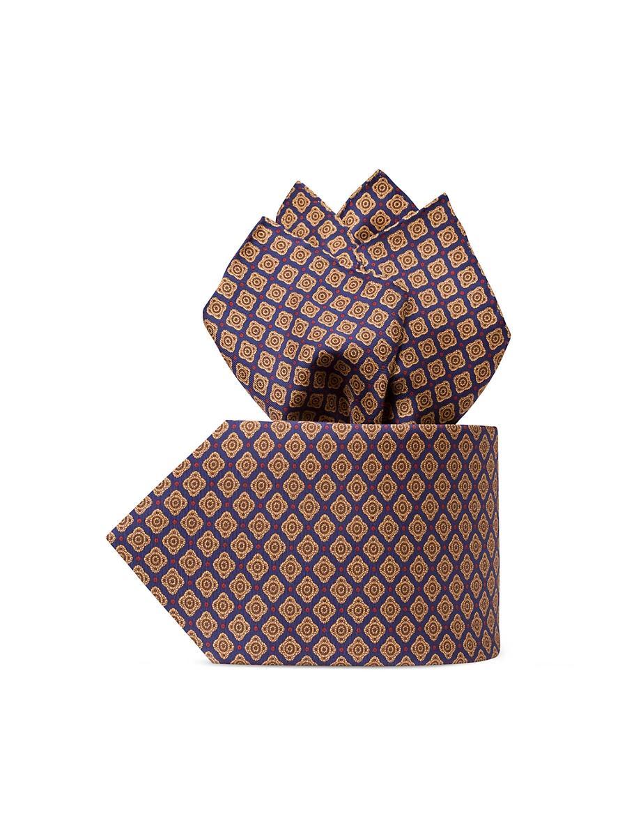 Mens Luxury Printed Silk Tie Set Product Image